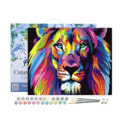 Peinture par numéros 40x50cm sur toile tendue - Lion Pop Art