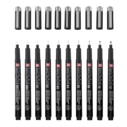 Trouse de 10 fineliners Pigma Micron Black Edition