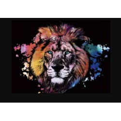 Peinture à gratter A3 - Lion coloré