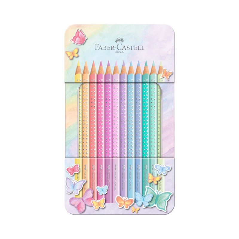 Boîtes métal 12 crayons de couleur Sparkle