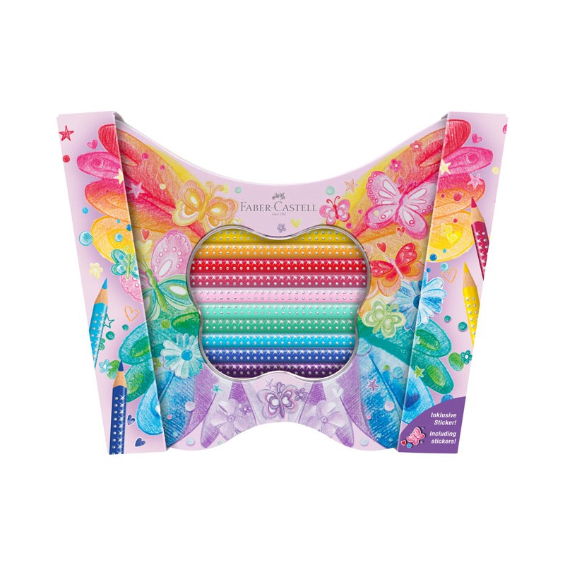 Coffret métal papillon de 20 crayons de couleur Sparkle