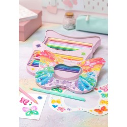 Coffret métal papillon de 20 crayons de couleur Sparkle