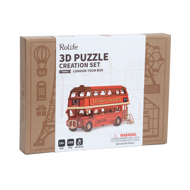 Maquette 3D en bois Rolife - London Tour Bus