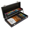 Coffret en bois noir Sennelier x60 demi-pastels + bloc Pastel Mix Média