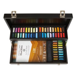 Coffret en bois noir Sennelier x60 demi-pastels + bloc Pastel Mix Média