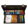 Coffret en bois noir Sennelier x60 demi-pastels + bloc Pastel Mix Média