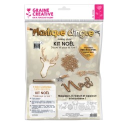 Kit Plastique dingue Décos de Noël pailletées prédécoupées