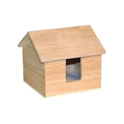 Porte-bloc papier en bois forme maison 120x120x105mm