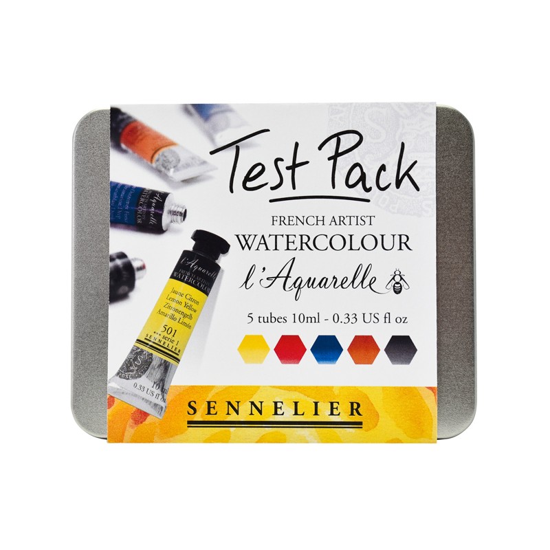 Test pack aquarelle extra-fine Sennelier 5 tubes de 10 ml