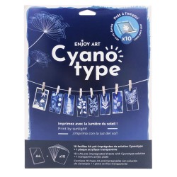 Kit feuilles cyanotypes A4 x10pcs + Plaque A4