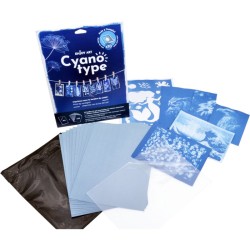 Kit feuilles cyanotypes A4 x10pcs + Plaque A4