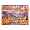 Puzzle Junior 2x100 pièces - Animaux sauvages