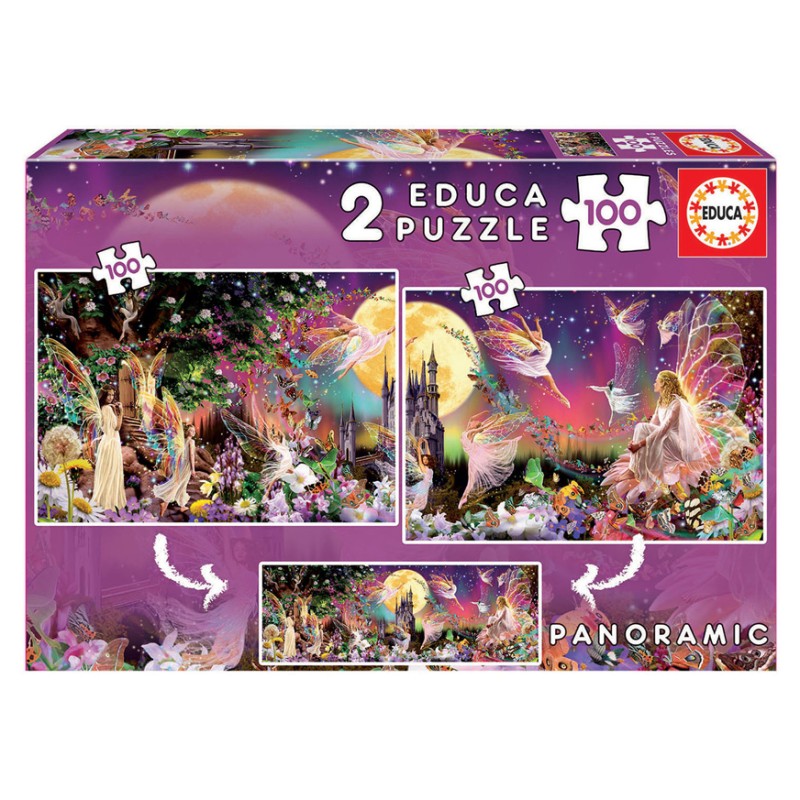 Puzzle Junior 2x100 pièces - Triptyque des fées