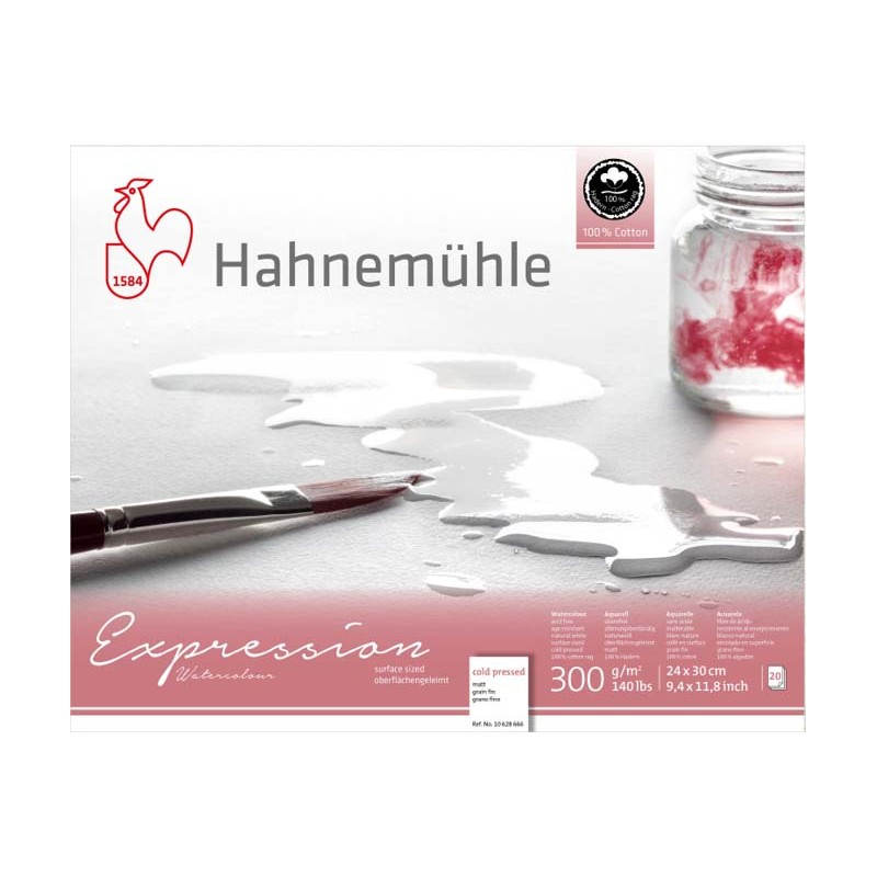 Bloc aquarelle Expression Hahnemühle 100% coton 300 g